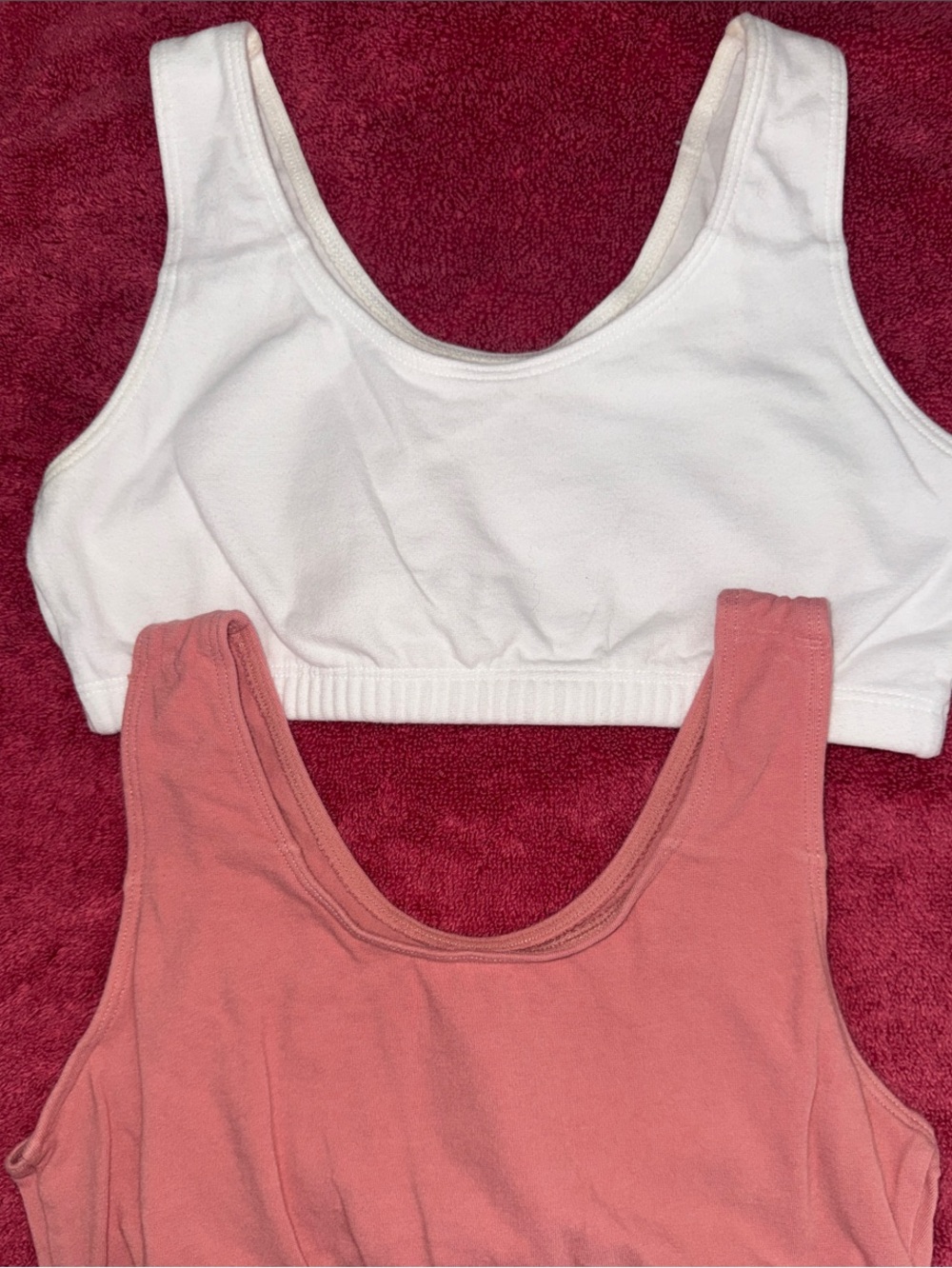 Fruit of the Loom Women's Tank Bras - White and Dusty Rose